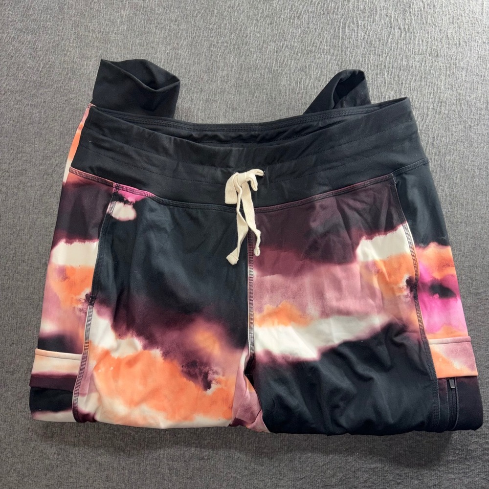 Alpine Design Womens XL Joggers Tie Dye Sunset Pink Orange Cargo Pocket Pants